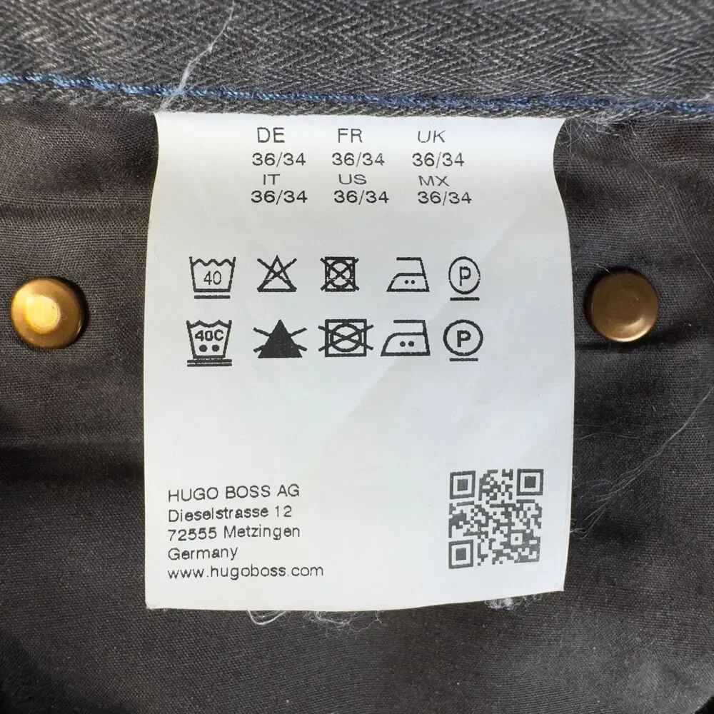 Hugo Boss Jeans Mens 36x34 Gray Vintage Wash Casual Everyday Straight Pants